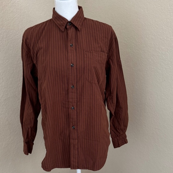 Imogene + Willie The Clyde Brown Striped Cotton Button Up - Picture 1 of 11